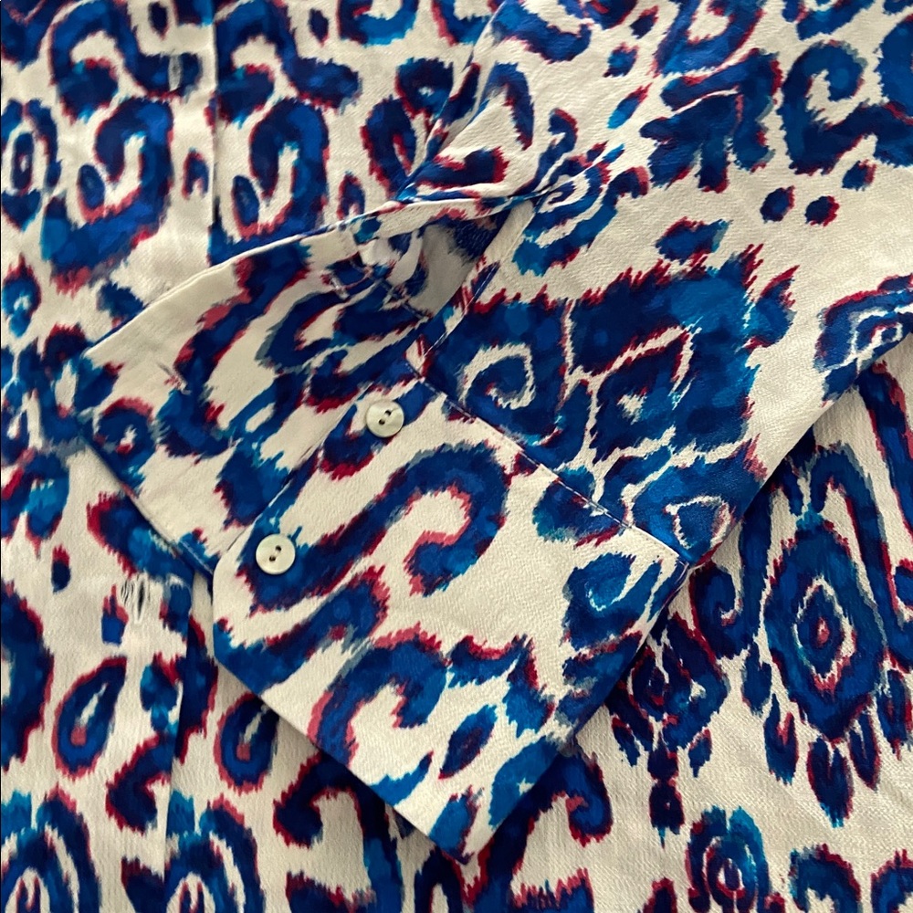 Zara Vibrant Blue and White Blouse size XL brand new length 30” bust 44” - Picture 10 of 12
